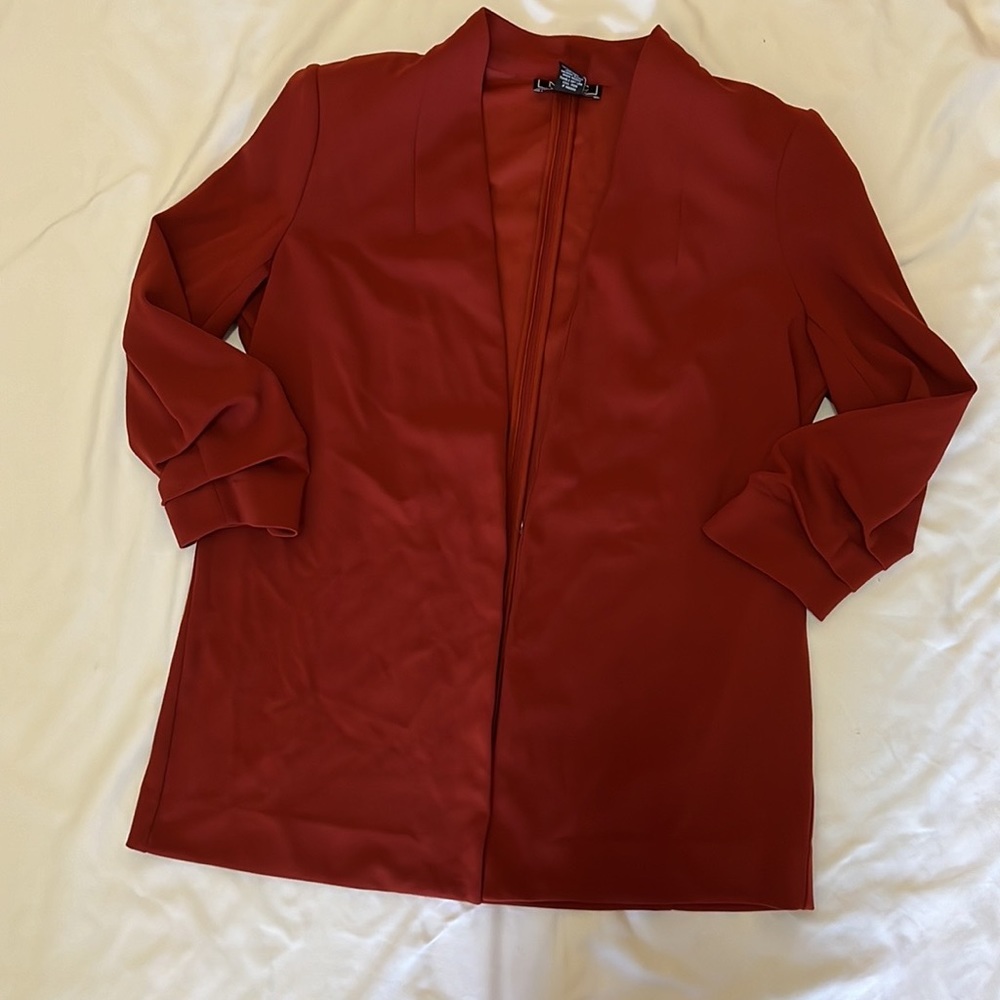 New York & Company Women's Burnt Red Layering Blazer Size Large